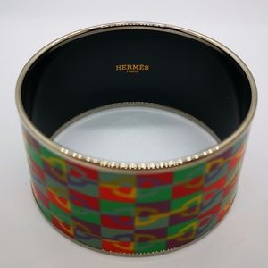 💯 Hermes Enamel Wide Bangle Bracelet